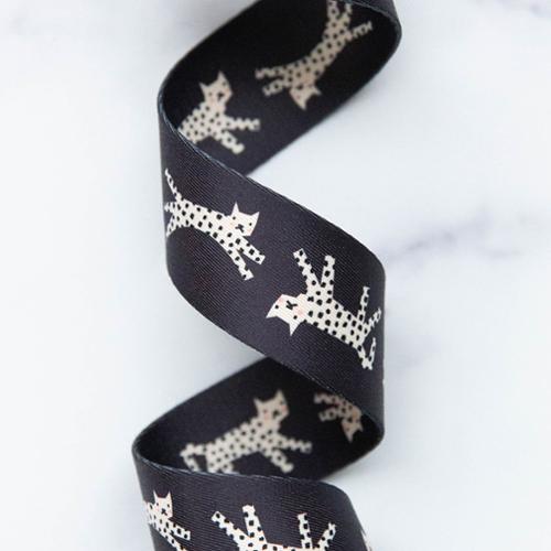 Snow Leopard Webbing in Black- 1.5"