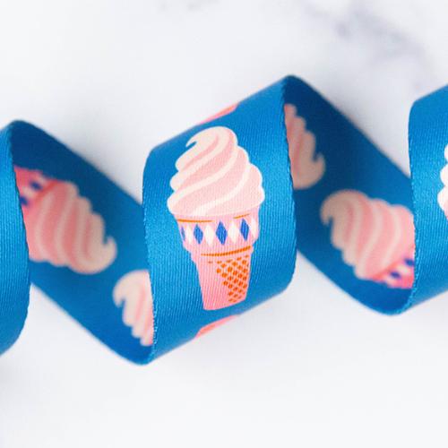 Ice Cream Webbing in Bright Blue- 1.5"
