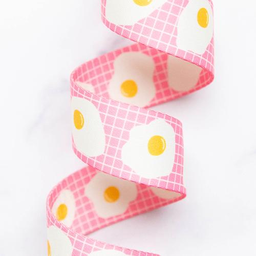 Fried Eggs Webbing in Pink- 1.5"