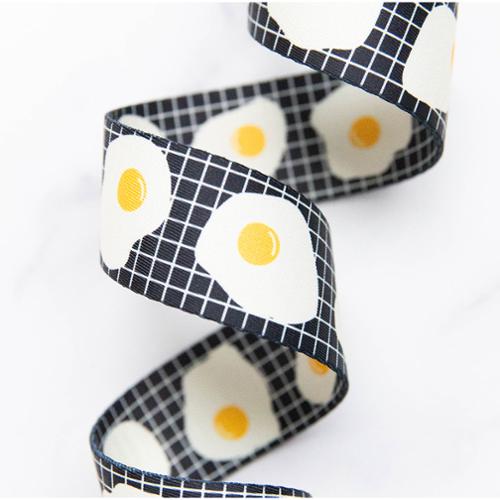 Fried Eggs Webbing in Black- 1.5"