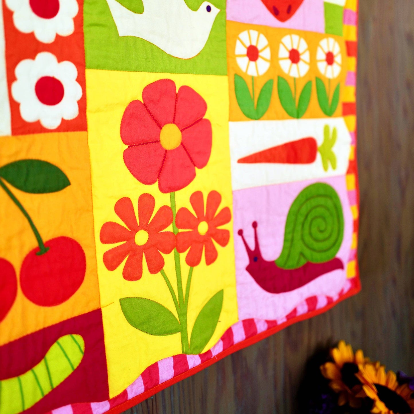 With Love by Kristy Garden Charms Quilt Kit - Pink/ Green