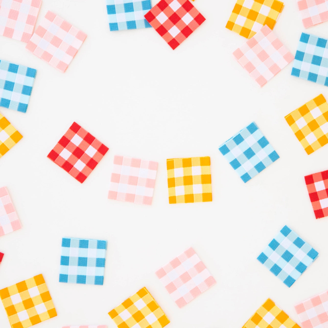 Sarah Hearts Gingham Multipack Woven Labels