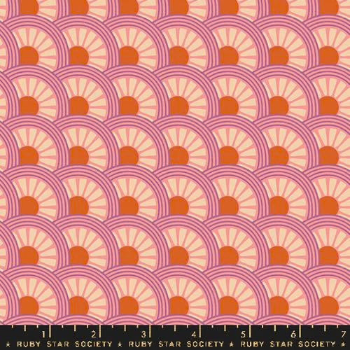 BACKING CUT (5 yd) - Favorite Flowers Daisy Wheel Melon