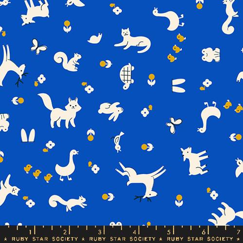 BACKING CUT (5 yd) - Woodland Park Menagerie in Blue Ribbon