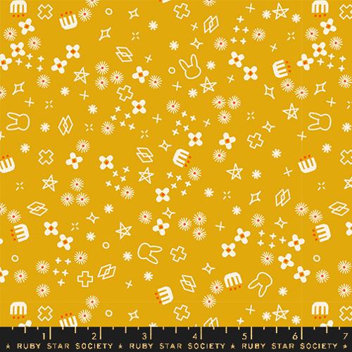 BACKING CUT (5 yd) - Woodland Park Bunny Bloom in Goldenrod