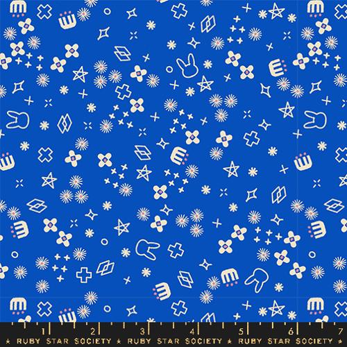 BACKING CUT (5 yd) - Woodland Park Bunny Bloom in Blue Ribbon
