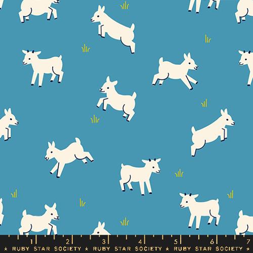 Animal Animal Baby Goats in Antique Blue
