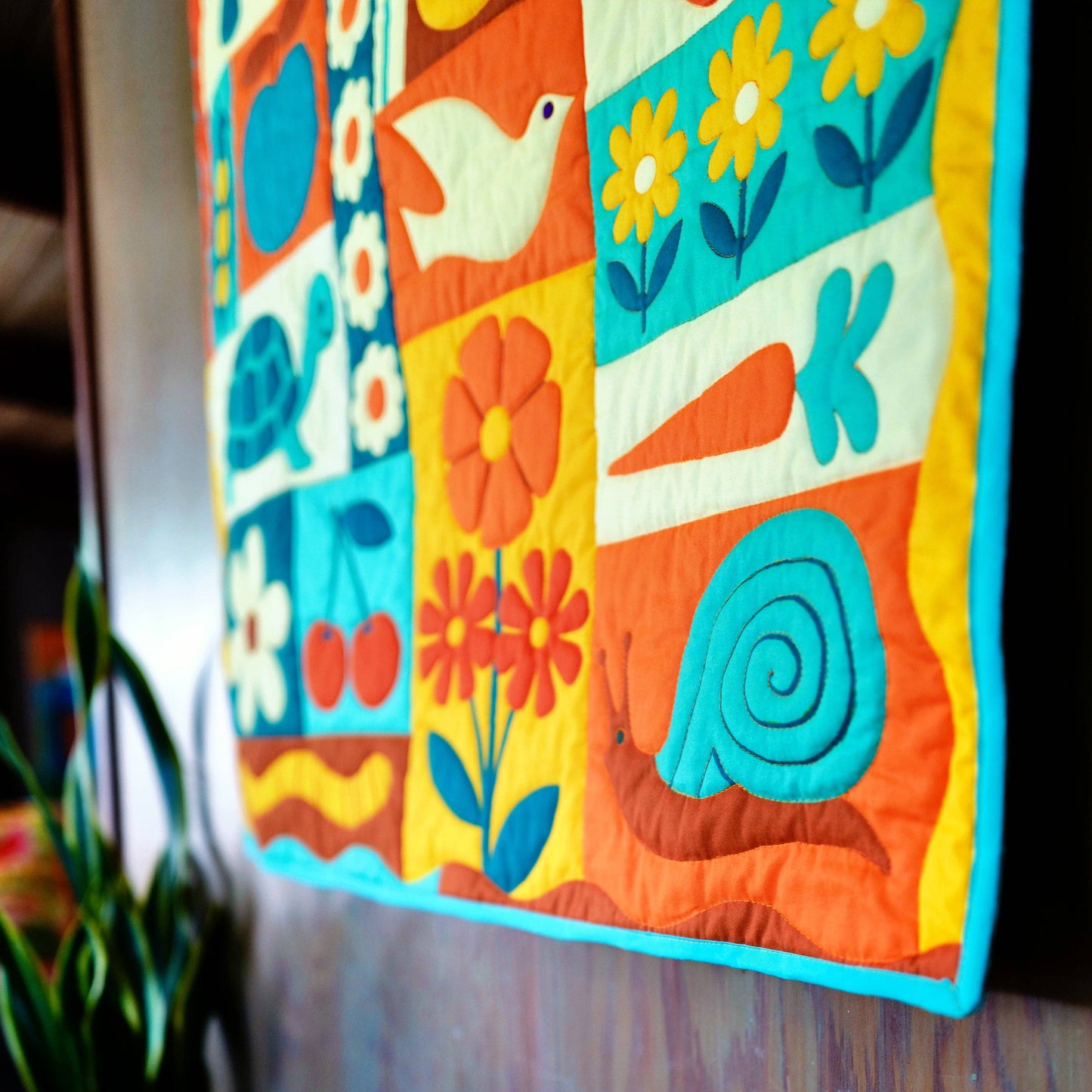 With Love by Kristy Garden Charms Quilt Kit - Blue/ Orange