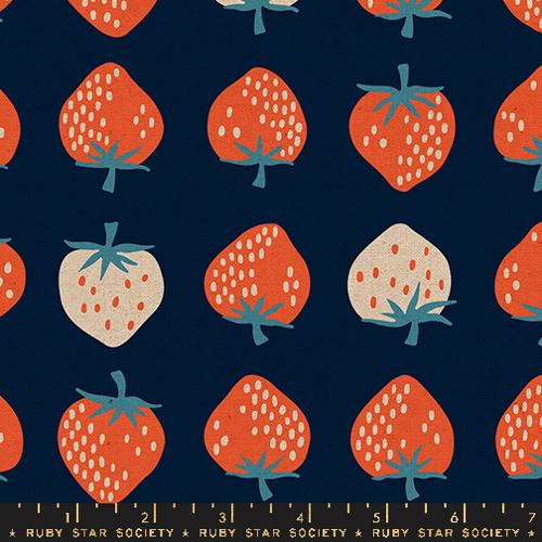 PREORDER CANVAS Strawberries Strawberry in Navy