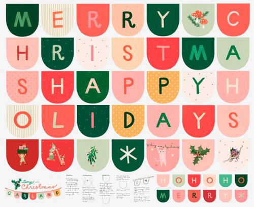 PREORDER Tiny Christmas Garland Panel