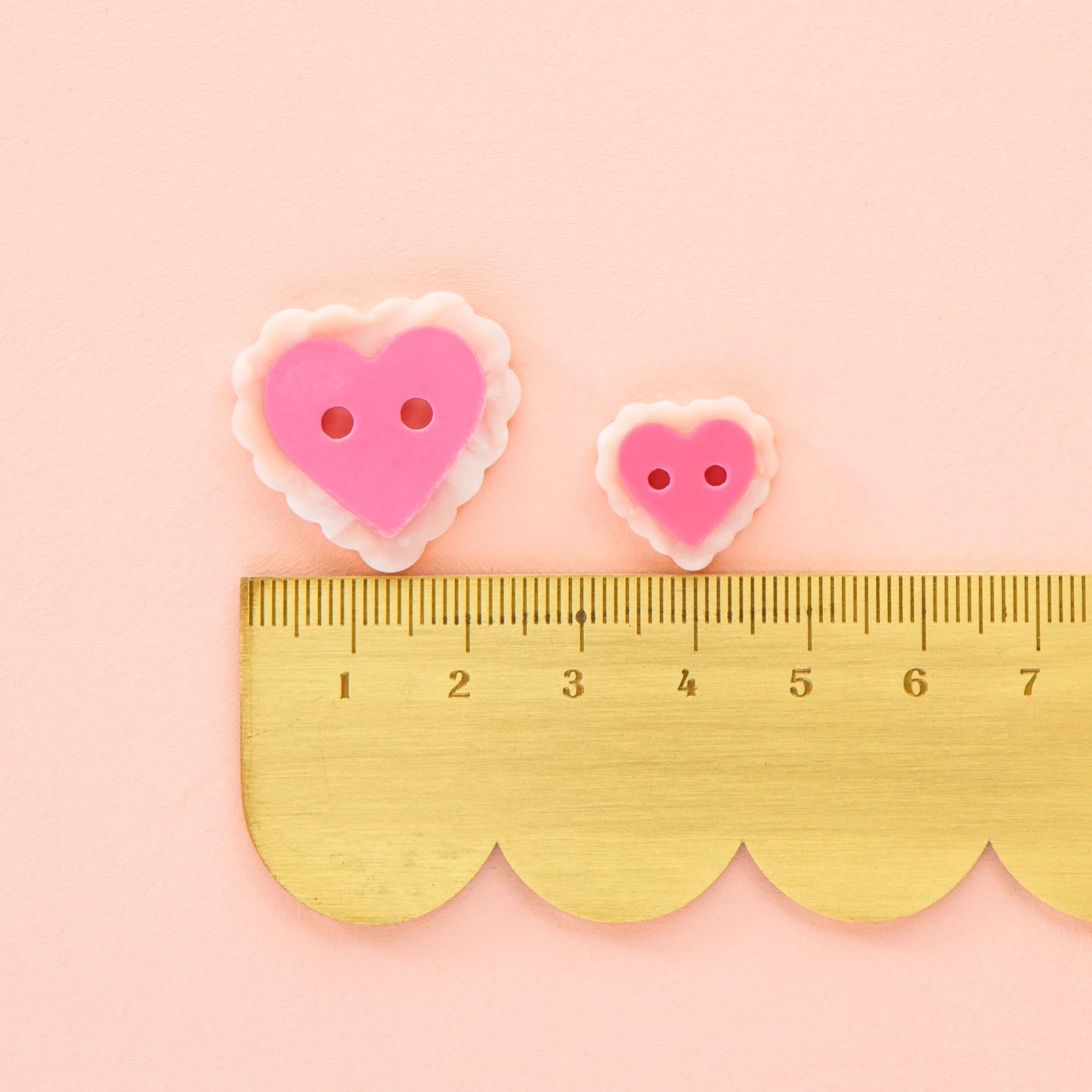 Sarah Hearts Small 5/8" Pink Sweet Hearts Buttons