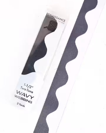 Renaissance Ribbon Wavy Webbing in Ash - 1.5"