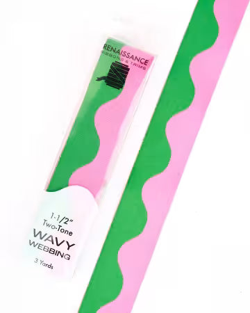 Renaissance Ribbon Wavy Webbing in Dragonfruit - 1.5"