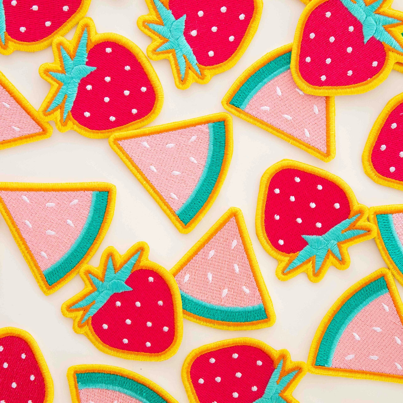 Watermelon & Strawberry Embroidery Patch