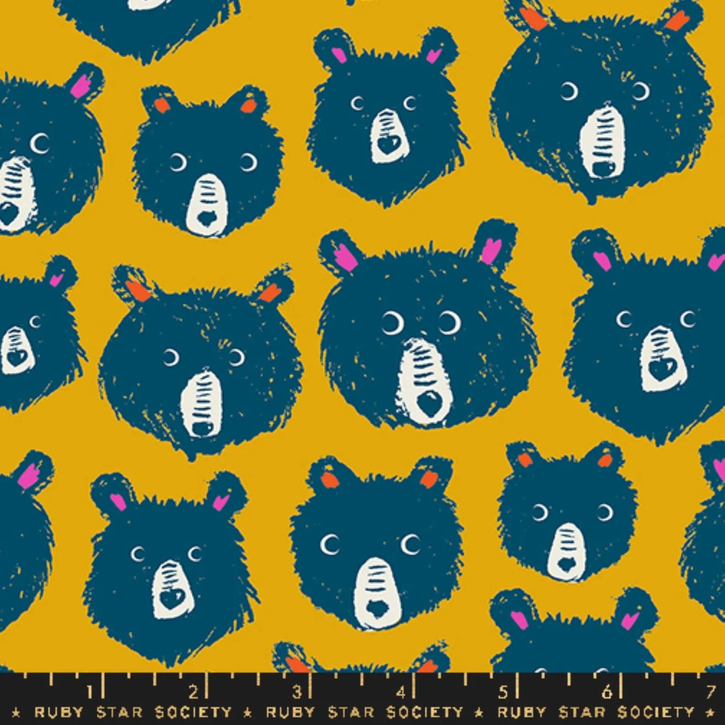 BACKING CUT (5 yd) - Teddy and the Bears in Goldenrod