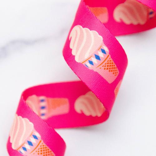 Ice Cream Webbing in Pink- 1.5"