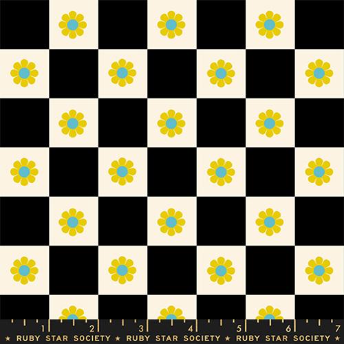 PREORDER RSS Daisy Days Flowers Checks in Black