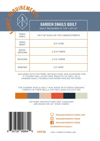 Garden Snail Quilt by Pen & Paper Patterns