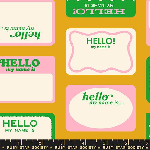 PREORDER RSS Sticker Book Hello My Name Is in Goldenrod