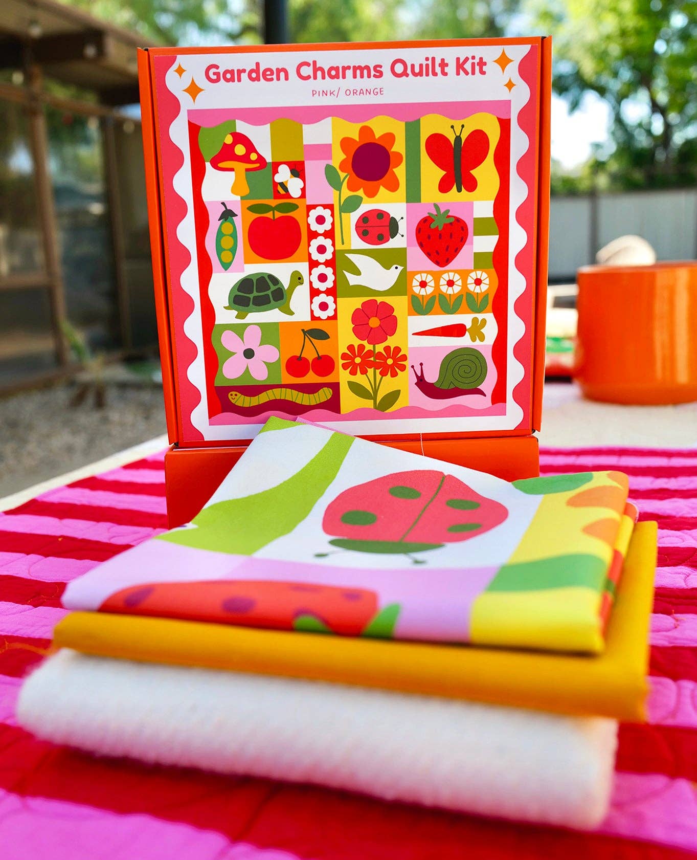 With Love by Kristy Garden Charms Quilt Kit - Pink/ Green