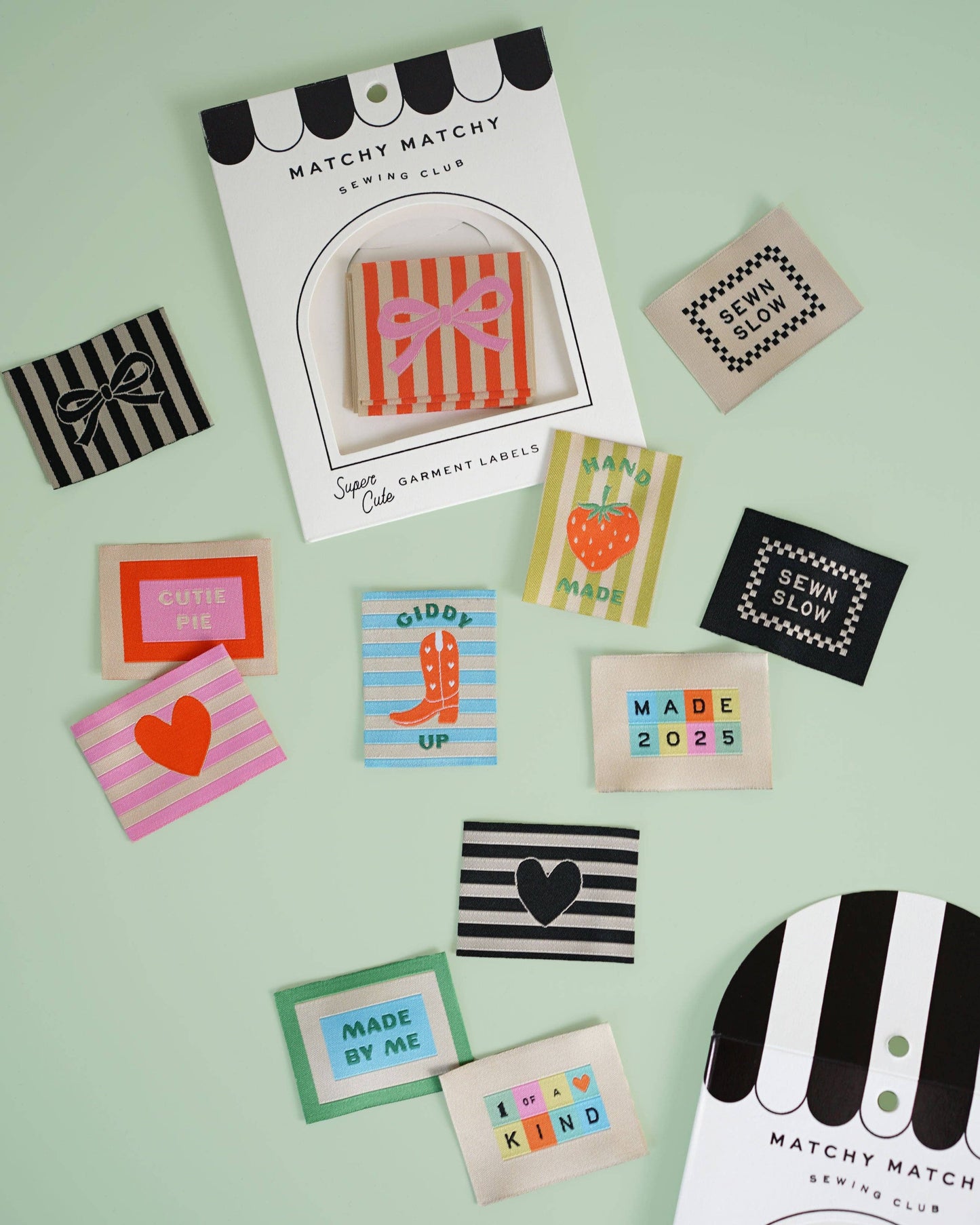 Matchy Matchy Pink Bow Large Garment Labels