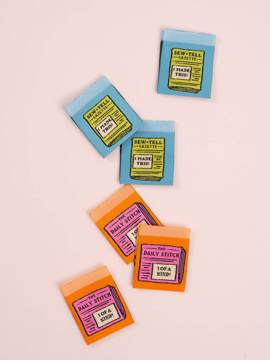 Matchy Matchy Newspaper Square Garment Labels