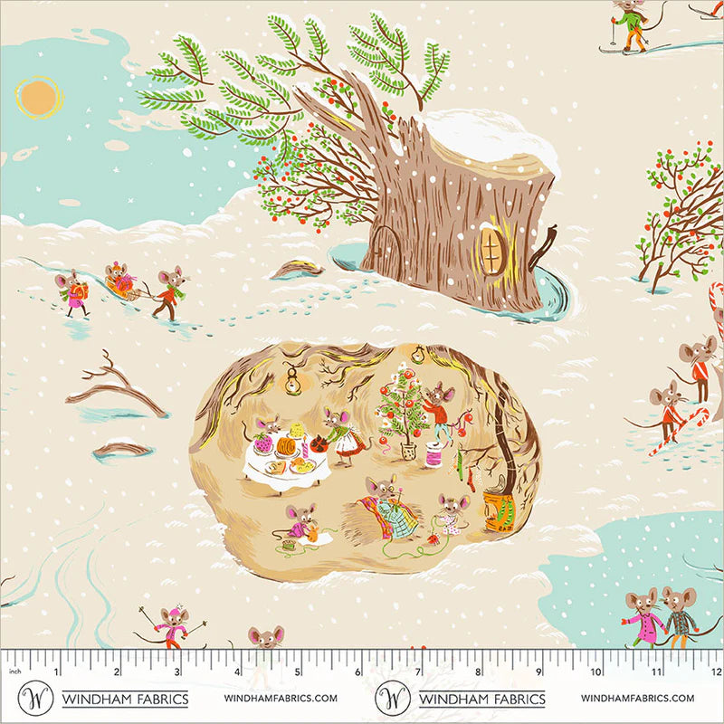 PREORDER Heather Ross Favorites Christmas Mice in Cream