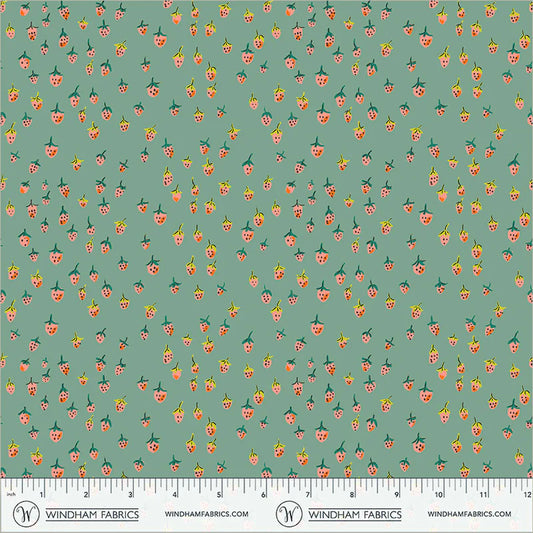 PREORDER Heather Ross Favorites Field Strawberries in Teal