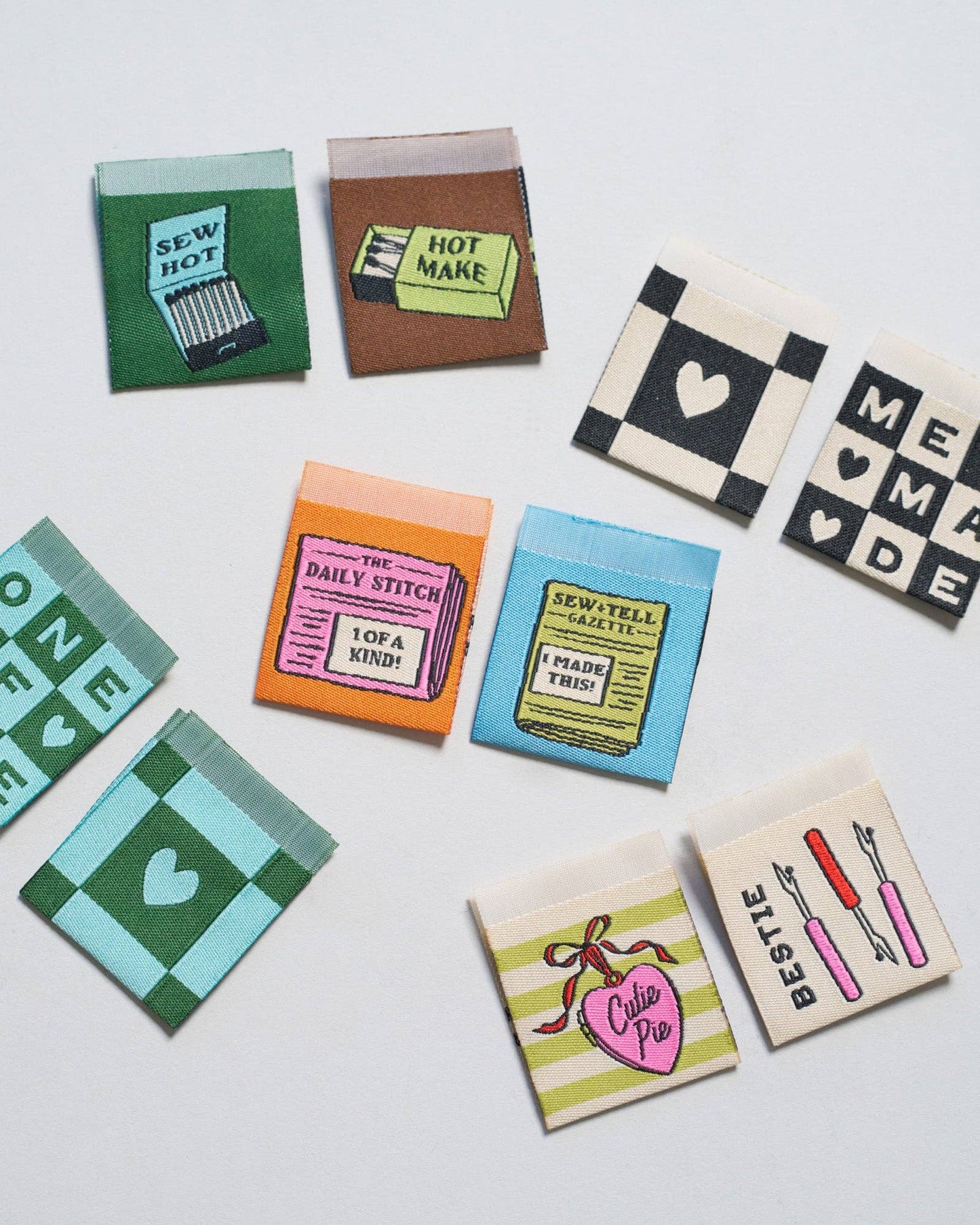 Matchy Matchy Newspaper Square Garment Labels