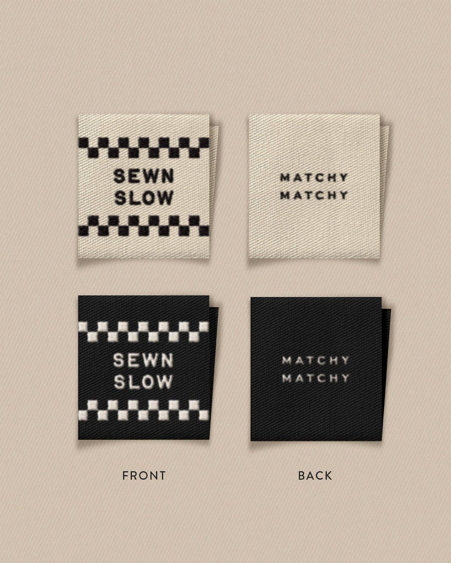 Matchy Matchy Sewn Slow Square Garment Labels