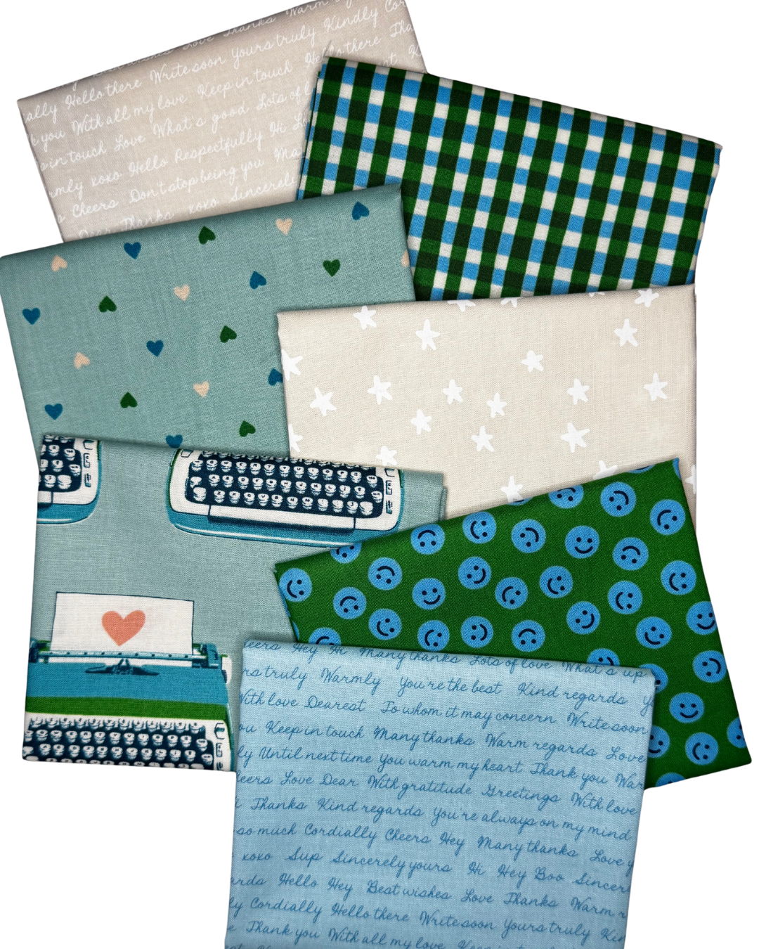 Blue Type Fat Quarter Bundle