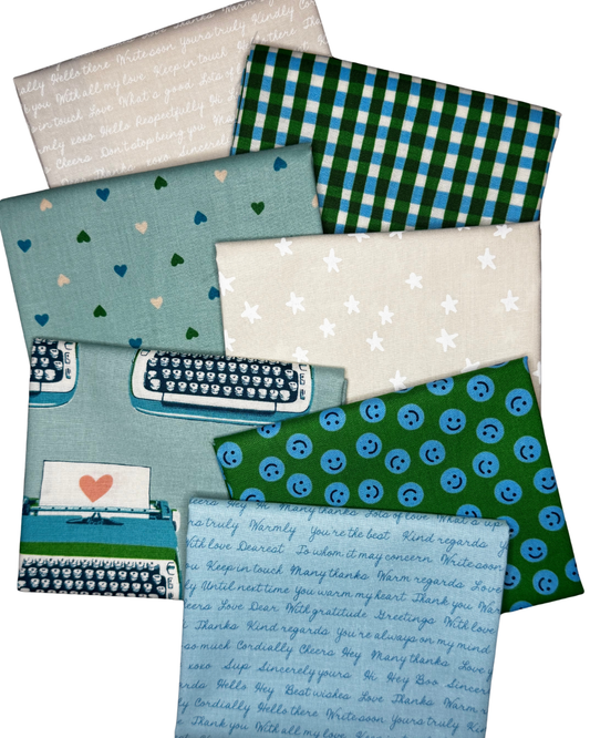 Blue Type Fat Quarter Bundle