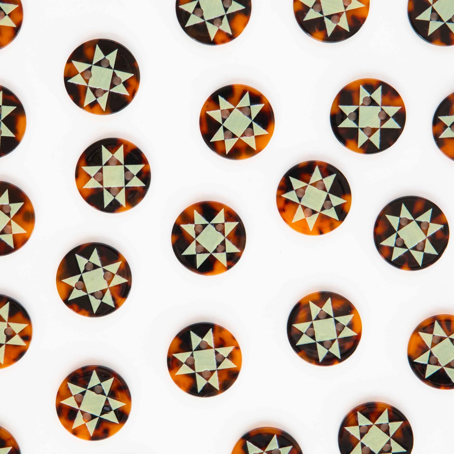 Sarah Hearts Large 1" Quilt Star Buttons