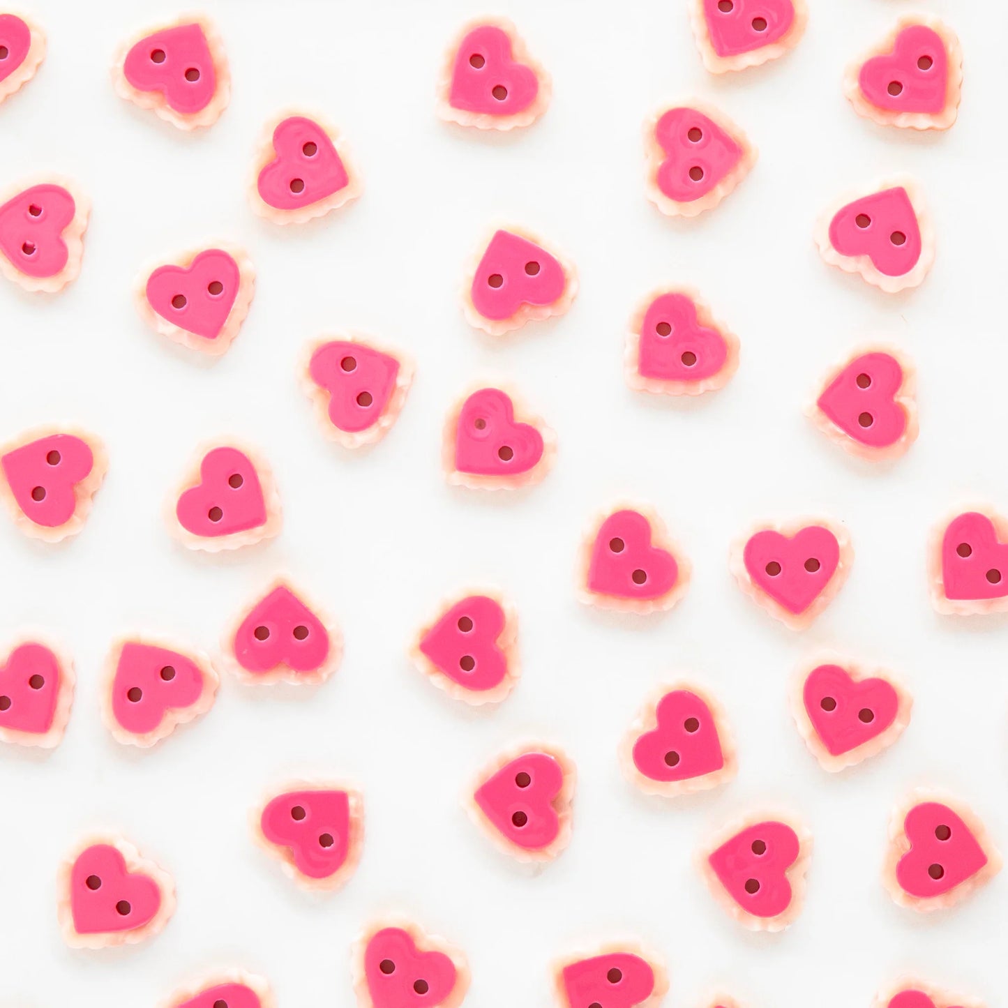 Sarah Hearts Small 5/8" Pink Sweet Hearts Buttons