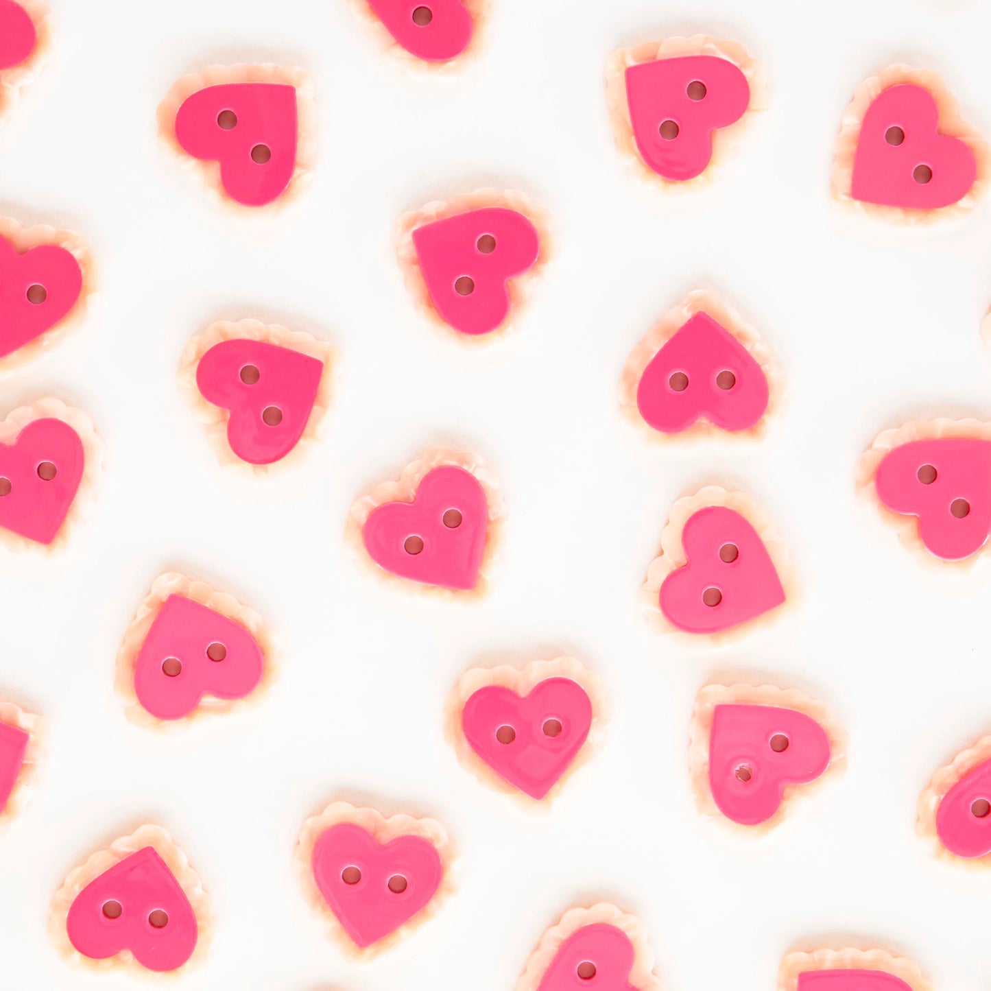 Sarah Hearts Large 1" Pink Sweet Heart Buttons