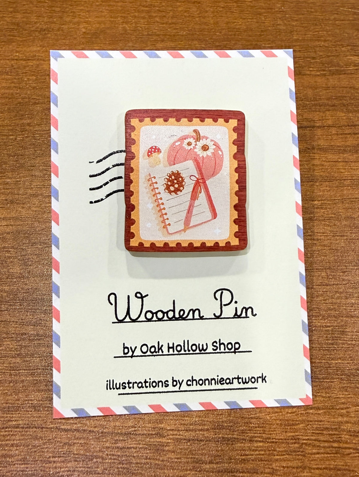 Fall Journaling Wooden Pin