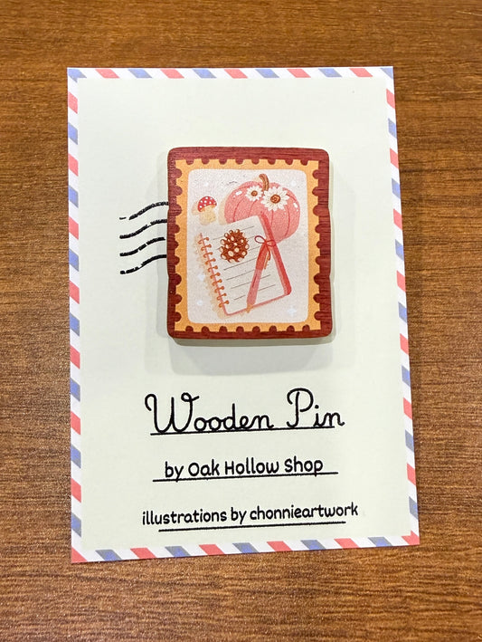 Fall Journaling Wooden Pin