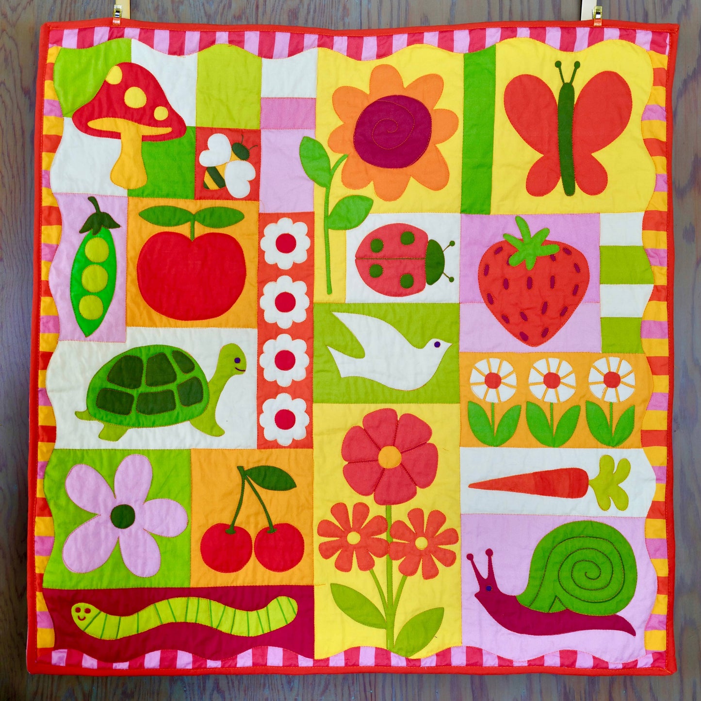 With Love by Kristy Garden Charms Quilt Kit - Pink/ Green