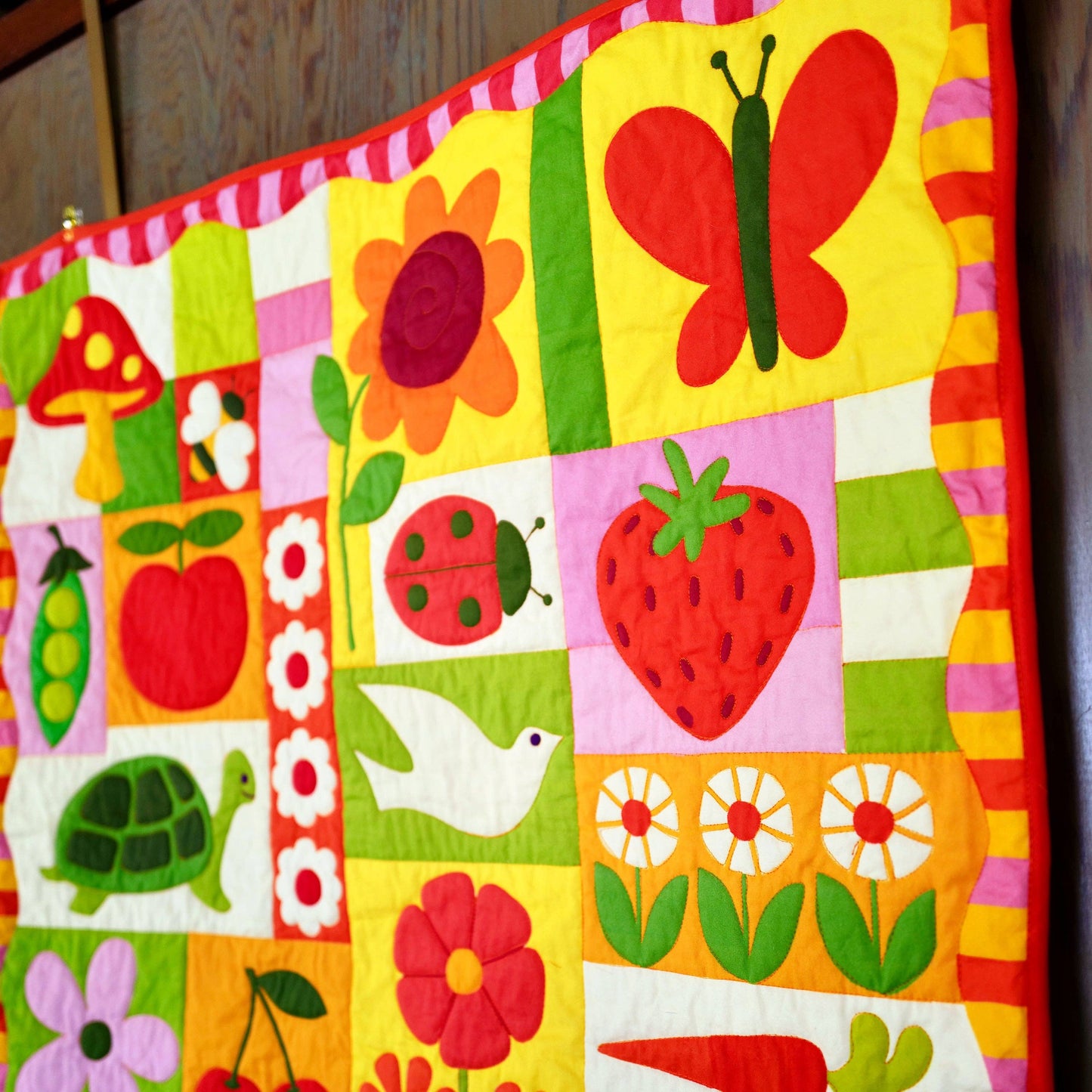 With Love by Kristy Garden Charms Quilt Kit - Pink/ Green
