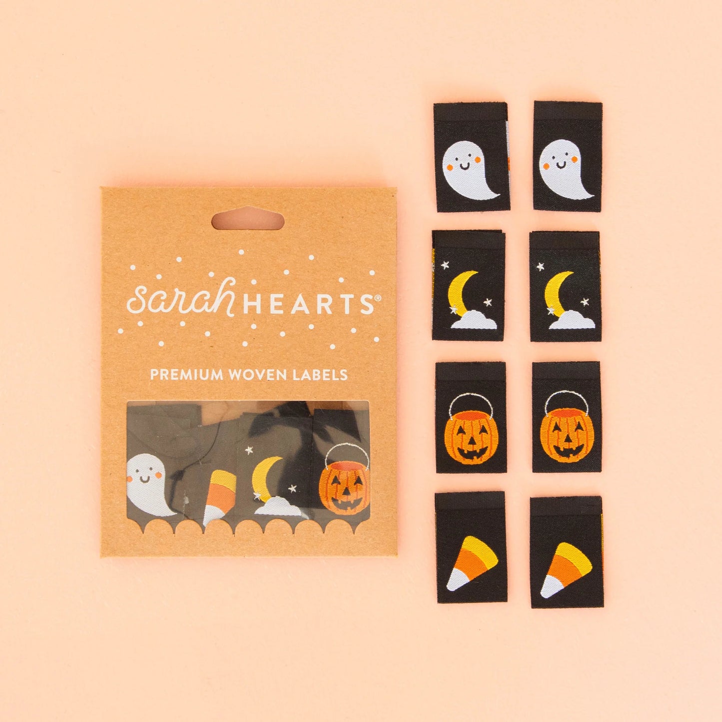 Sarah Hearts Halloween Icons Multipack Woven Labels