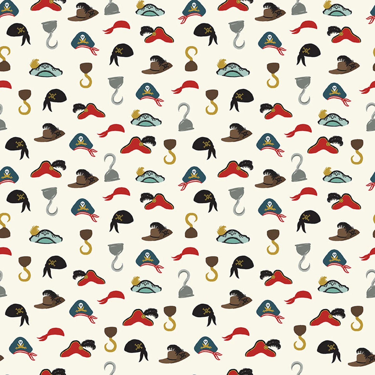 LS* Pirate Tales Hat in Cream* 1/2 yd cut